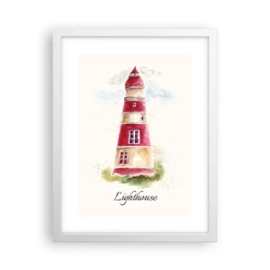 Plakát v bílém rámu - Tady je vždy počasí - 30x40 cm