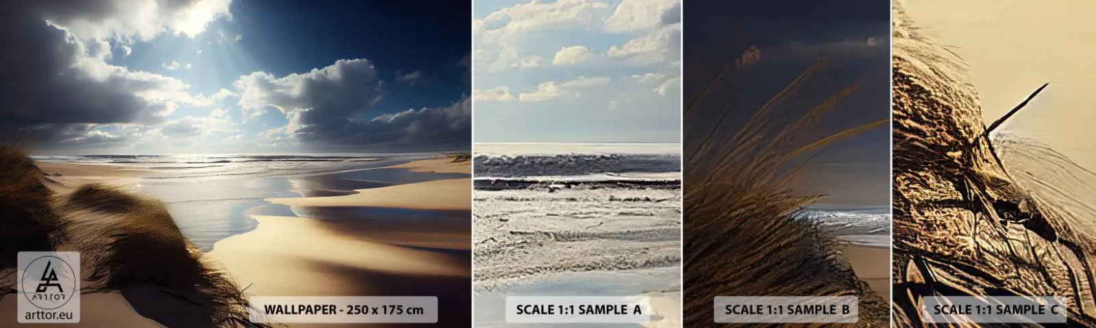 Fototapeta Vzorek Standard Eco - Pláž, divoká pláž - Pláž, Moře, Duny - 100x30 cm