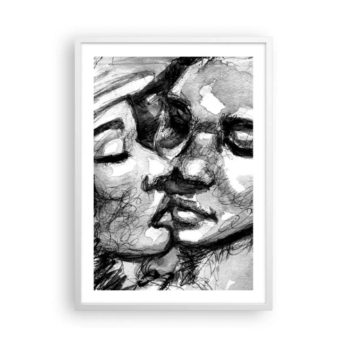 Plakát v bílém rámu - Něžný okamžik - 50x70 cm