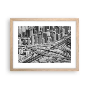 Plakát v rámu světlý dub - Dubaj – nemožné město - 40x30 cm
