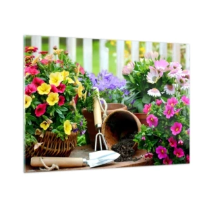 Obraz na skle - Zahrádka Žofky - 100x70 cm