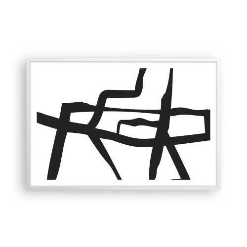 Plakát v bílém rámu - Černobílá konstrukce - 91x61 cm
