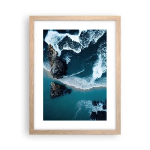 Plakát v rámu světlý dub - Zahalené do vln - 30x40 cm