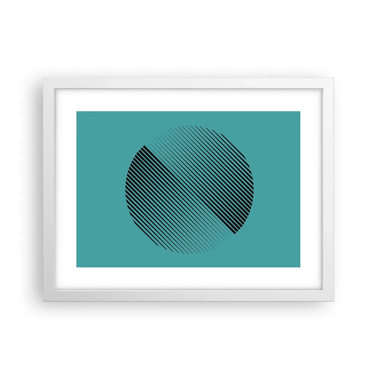 Plakát v bílém rámu - Kruh – geometrická variace - 40x30 cm