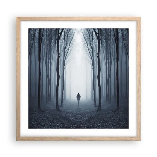 Plakát v rámu světlý dub - A všechno jednoduché a jasné - 50x50 cm