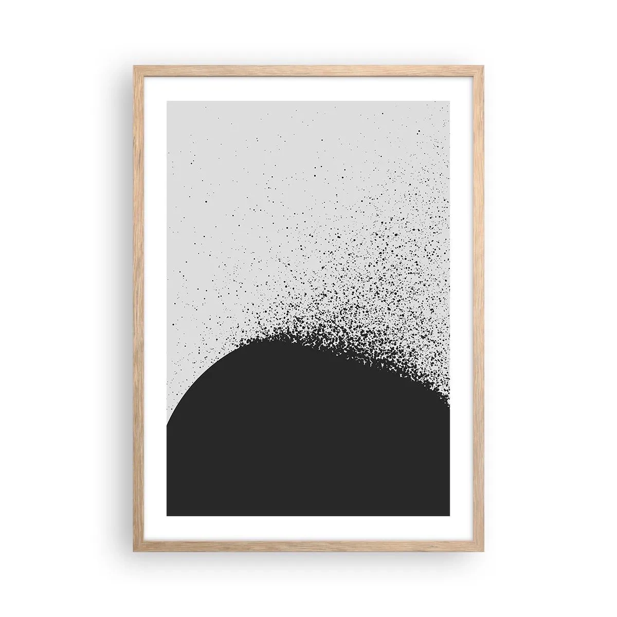 Plakát v rámu světlý dub - Pohyb částic - 50x70 cm