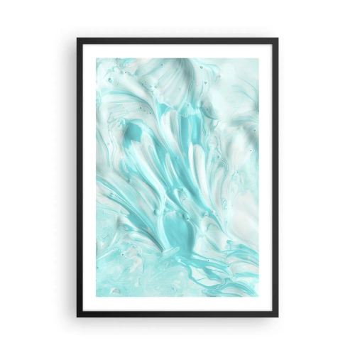 Plakát v černém rámu - Tyrkysový abstraktní vzor - 50x70cm - Navždy spolu - Moderní nástěnná dekorace do obývacího pokoje a ložnice ARTTOR