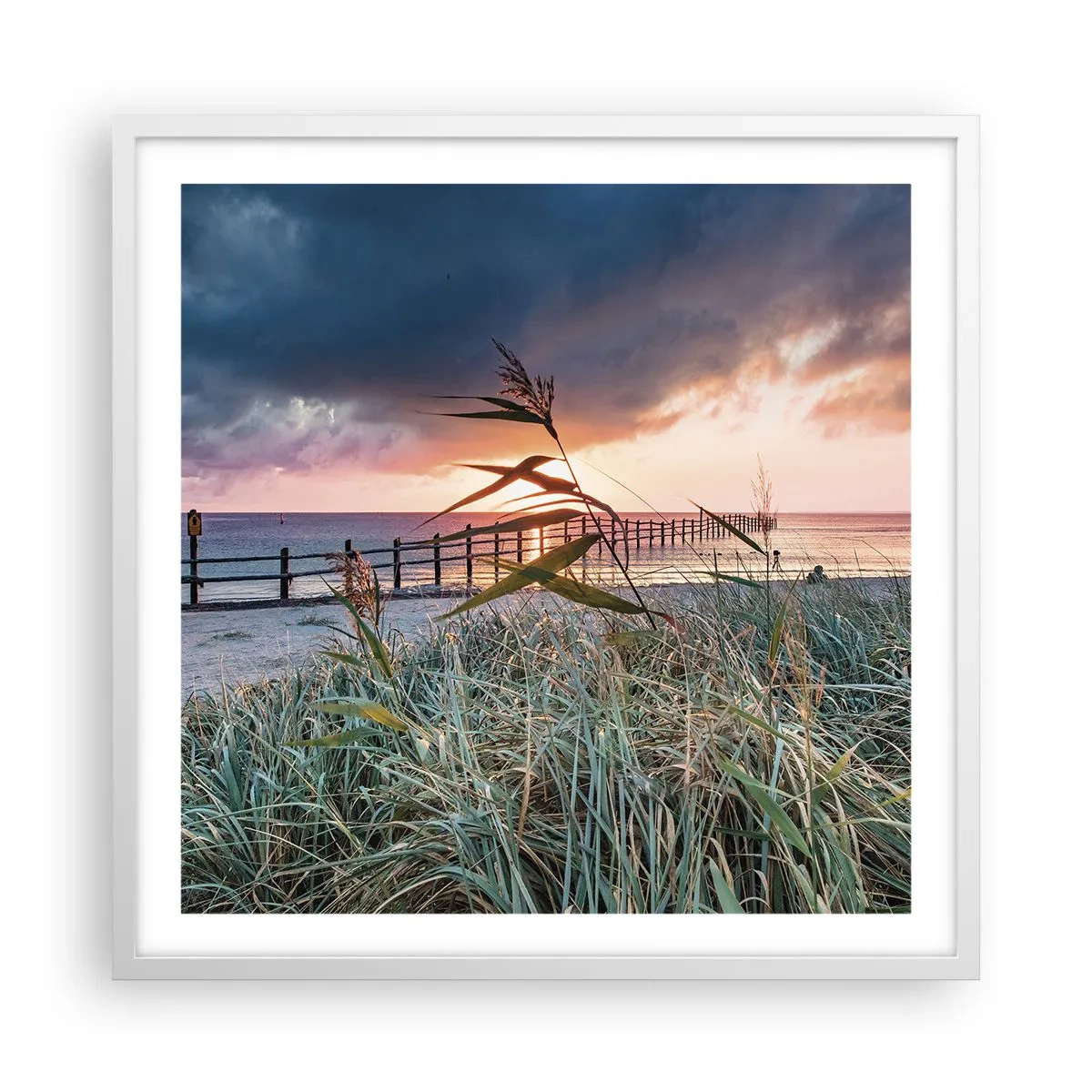 Plakát v bílém rámu - Neodváto větrem - 60x60 cm