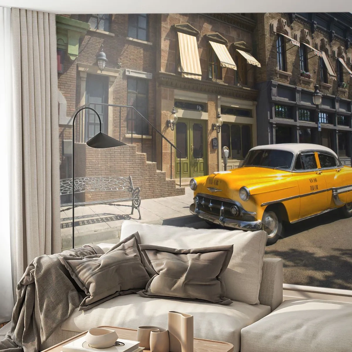 Fototapeta Samolepicí Deluxe Sticker - Kdysi dávno v Americe - Město, Taxi, New York - 250x175 cm