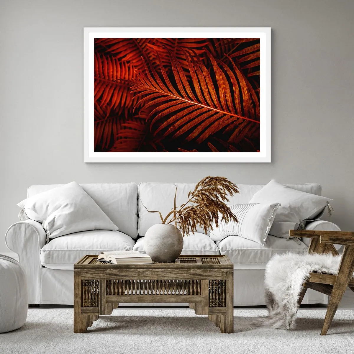 Plakát v bílém rámu - Žár života - 60x60 cm