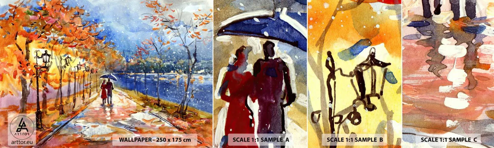 Fototapeta Vzorek Standard Eco - Společně k hranici času - Krajina, parkovací třída, Stromy - 100x30 cm