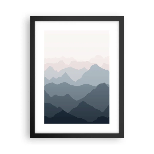 Plakát v černém rámu - Vlny hor - 30x40 cm