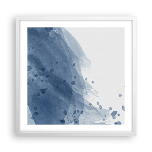 Plakát v bílém rámu - Modrý tyl - 50x50 cm