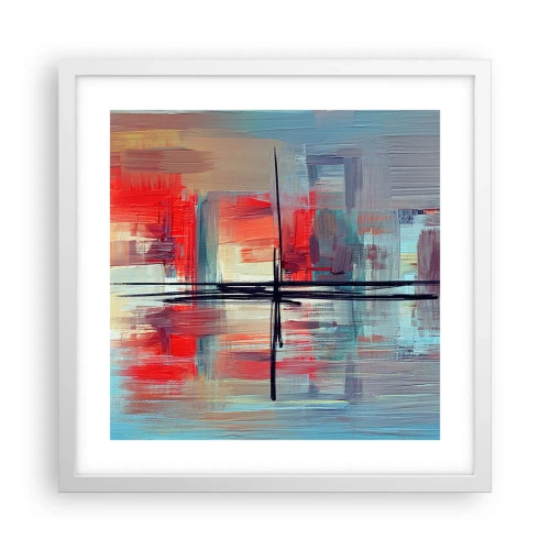 Plakát v bílém rámu - Krajina v neznámé dimenzi - 40x40 cm