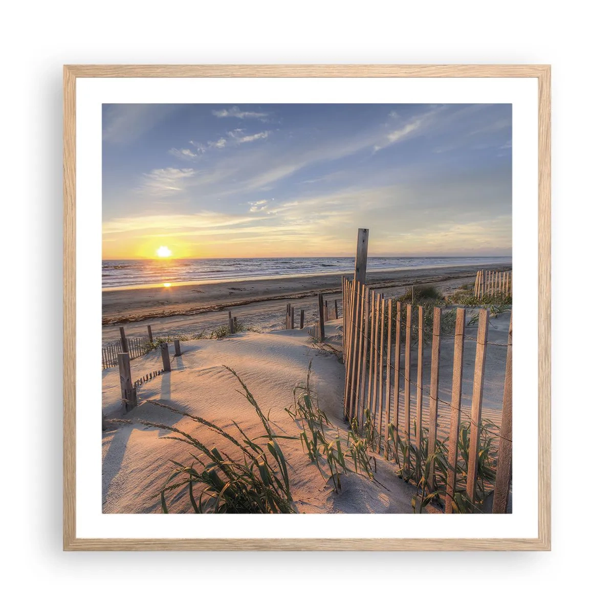 Plakát v rámu světlý dub - Odlesk a stín větru - 60x60 cm