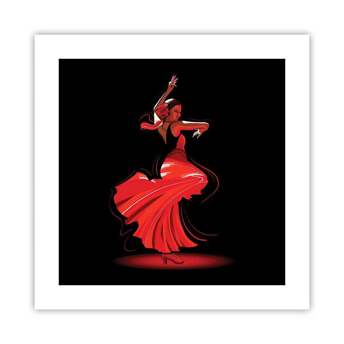 Plakát - Žhavá duše flamenco - 40x40 cm