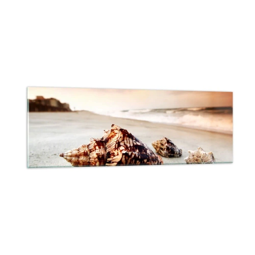 Obraz na skle - Vyvrženci vln - 90x30 cm