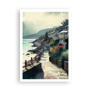 Plakát - Středomořské městečko - 70x100 cm