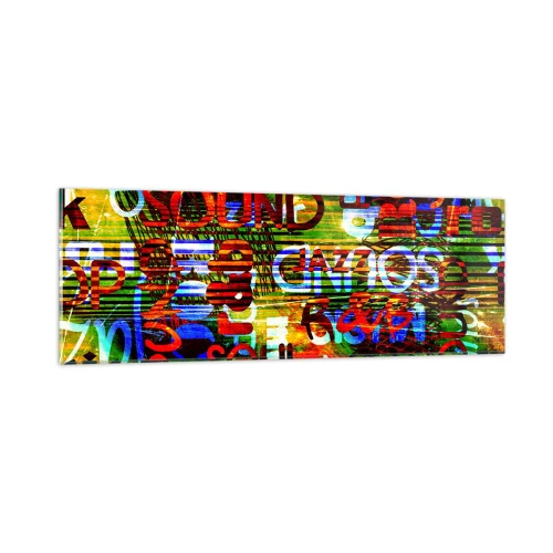 Obraz na skle - Všechny barvy zvuku - 90x30 cm