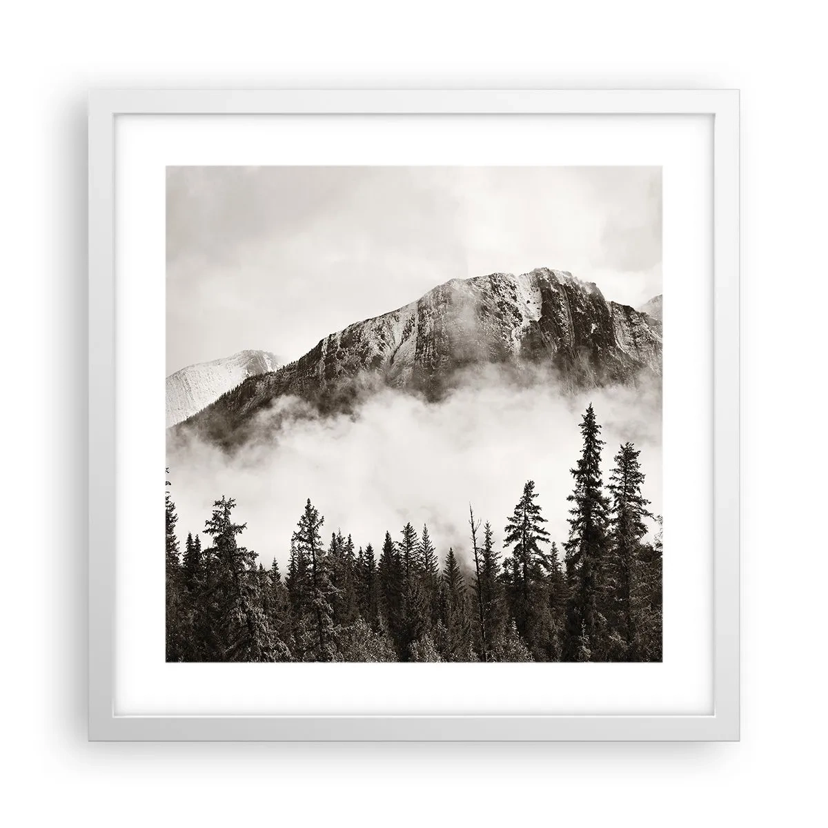 Plakát v bílém rámu - Žulový panovník - 40x40 cm