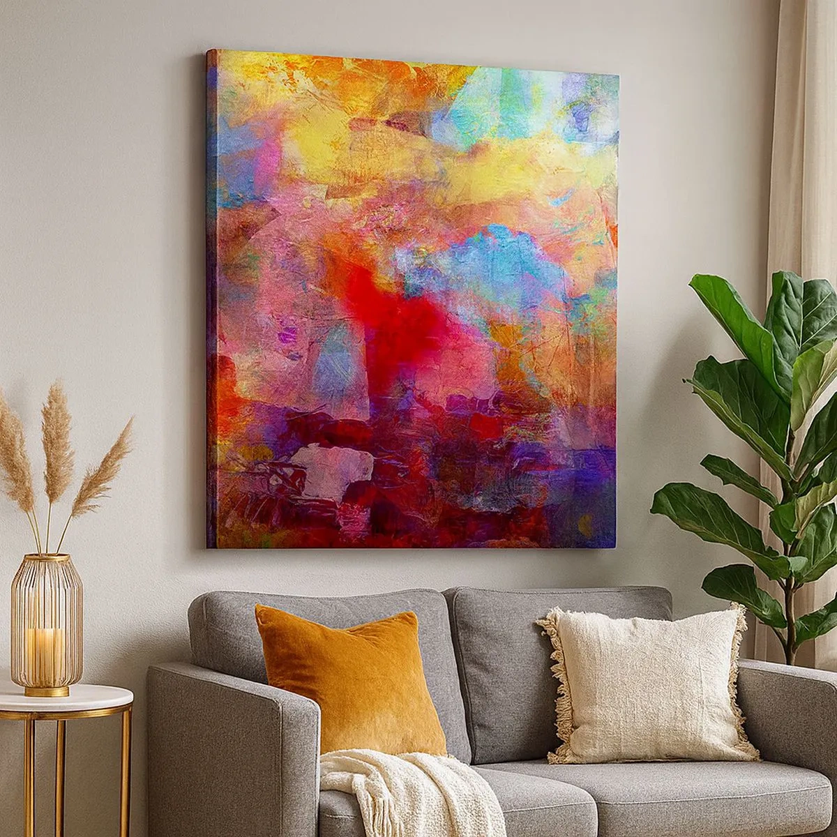 Obraz na plátně - Podívat se doprostřed duhy - 30x30 cm