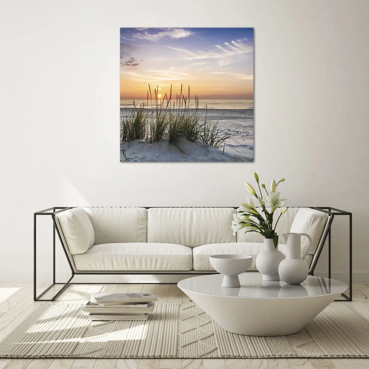 Obraz na skle - Podívej se, představ si a pociť - 60x60 cm