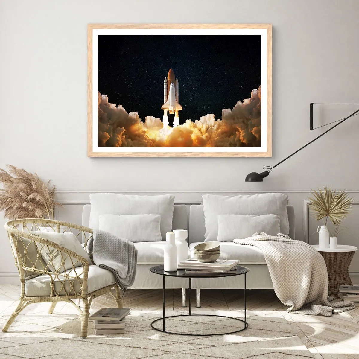 Plakát v rámu světlý dub - Ad astra! - 91x61 cm