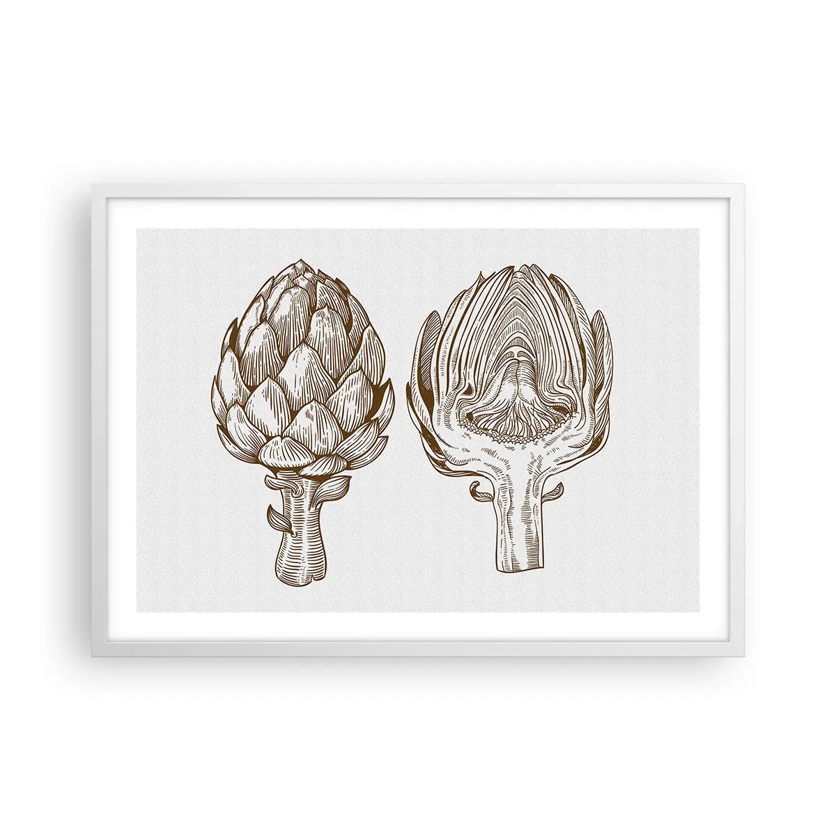 Plakát v bílém rámu - Hodiny anatomie - 70x50 cm