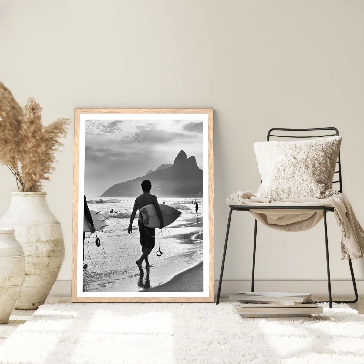 Plakát v rámu světlý dub - Samba na jednu vlnu - 50x70 cm