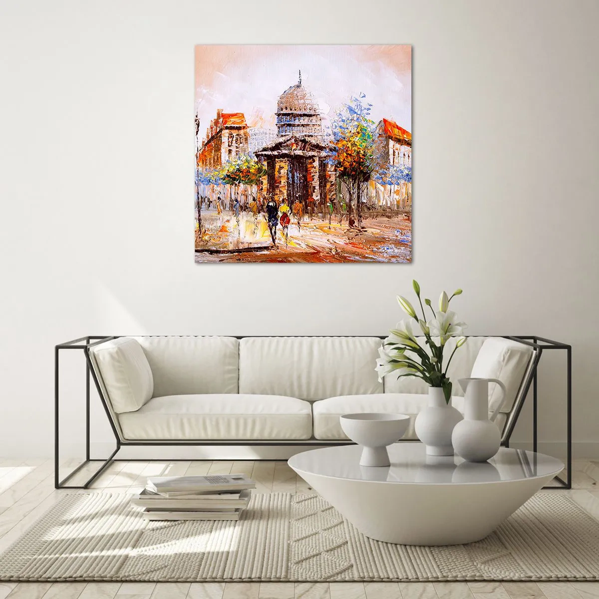 Obraz na skle - Pařížská procházka - 60x60 cm