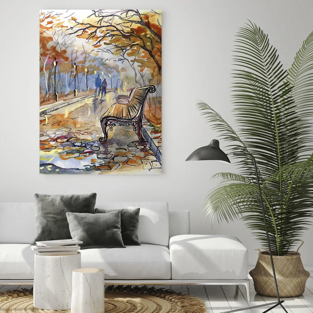 Obraz na skle - Společně putovat podzimem - 50x70 cm