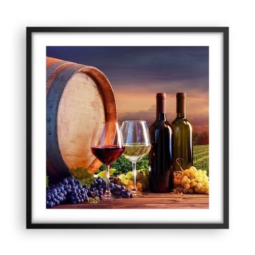 Plakát v černém rámu - Tady má život chuť - 50x50 cm