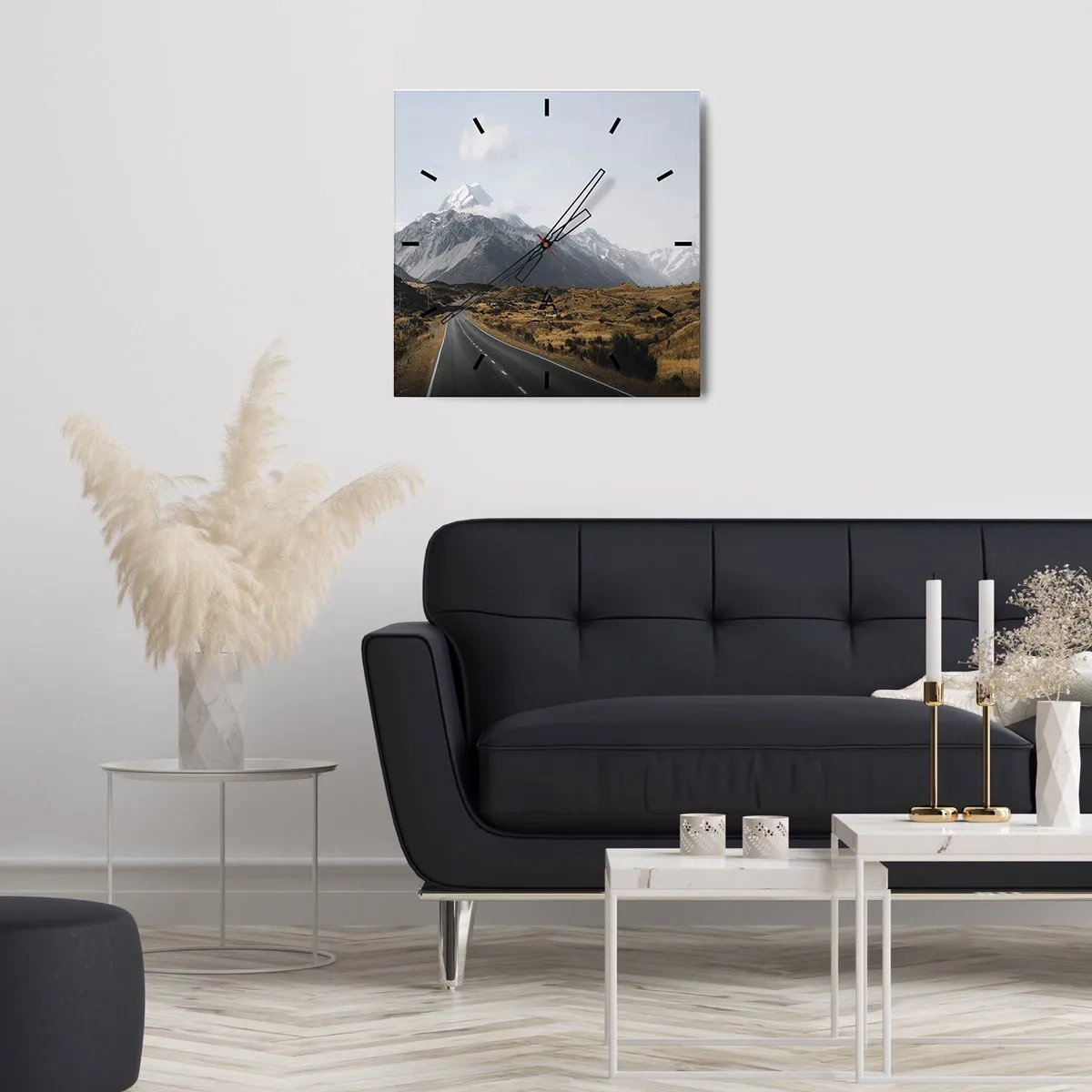 Nástěnné hodiny - Cesta do srdce hor - 40x40 cm