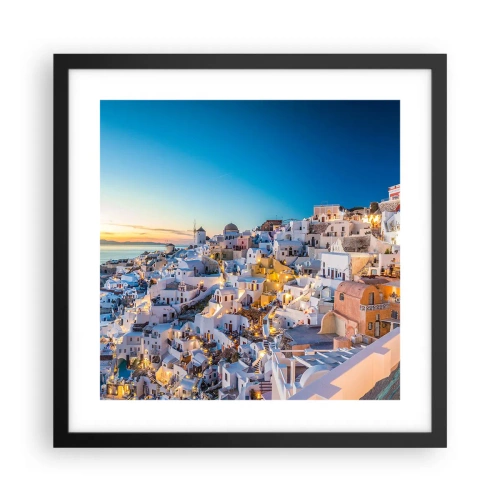 Plakát v černém rámu - Esence Řecka - 40x40 cm