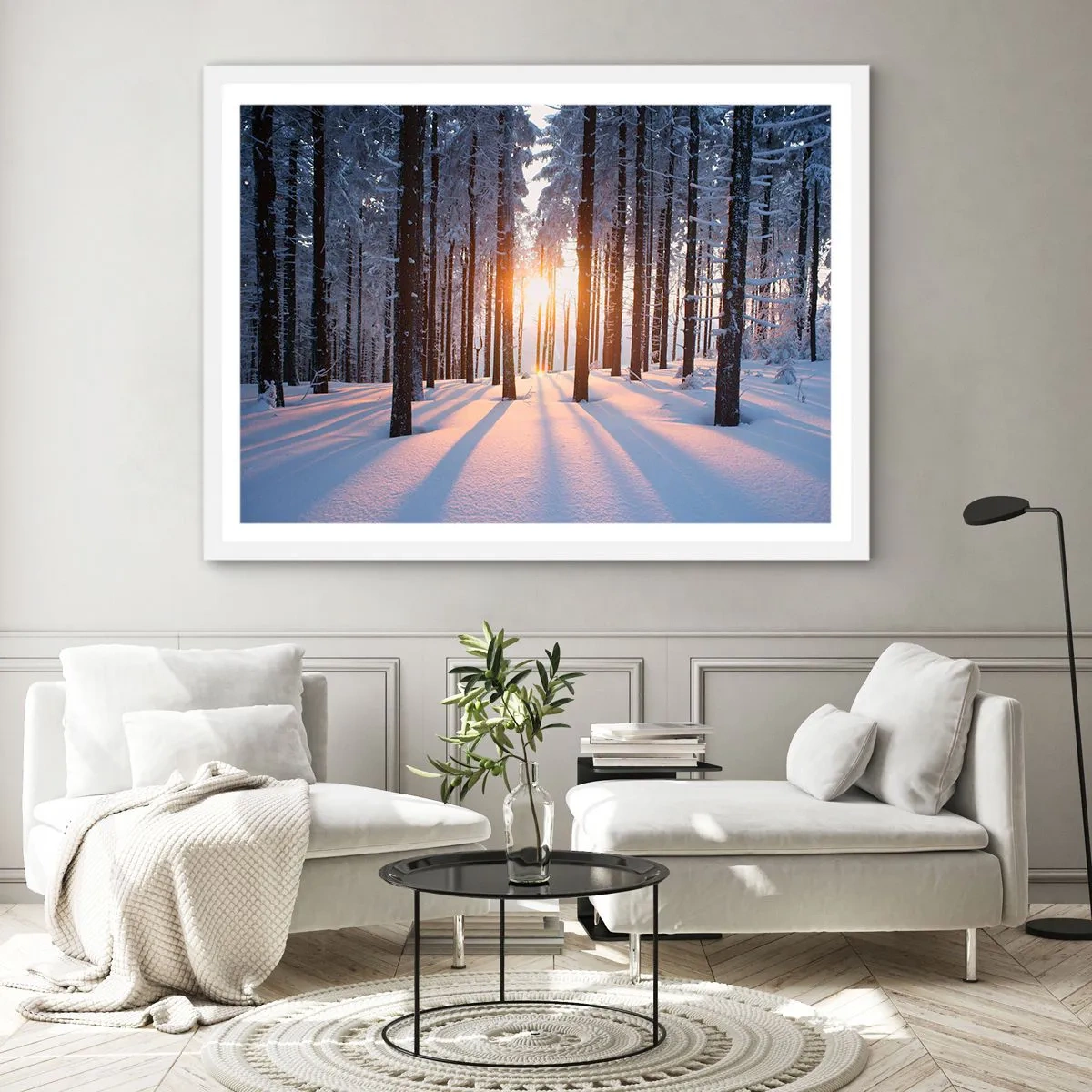 Plakát v bílém rámu - Jasně černé na bílém - 70x50 cm