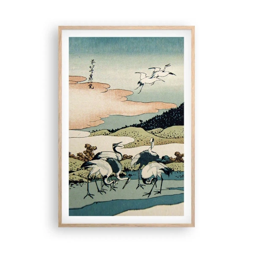 Plakát v rámu světlý dub - V japonském duchu - 61x91 cm