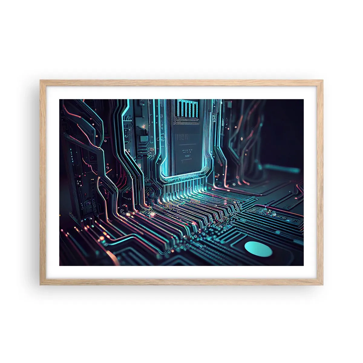 Plakát v rámu světlý dub - Jen tak přemýšlím… - 70x50 cm