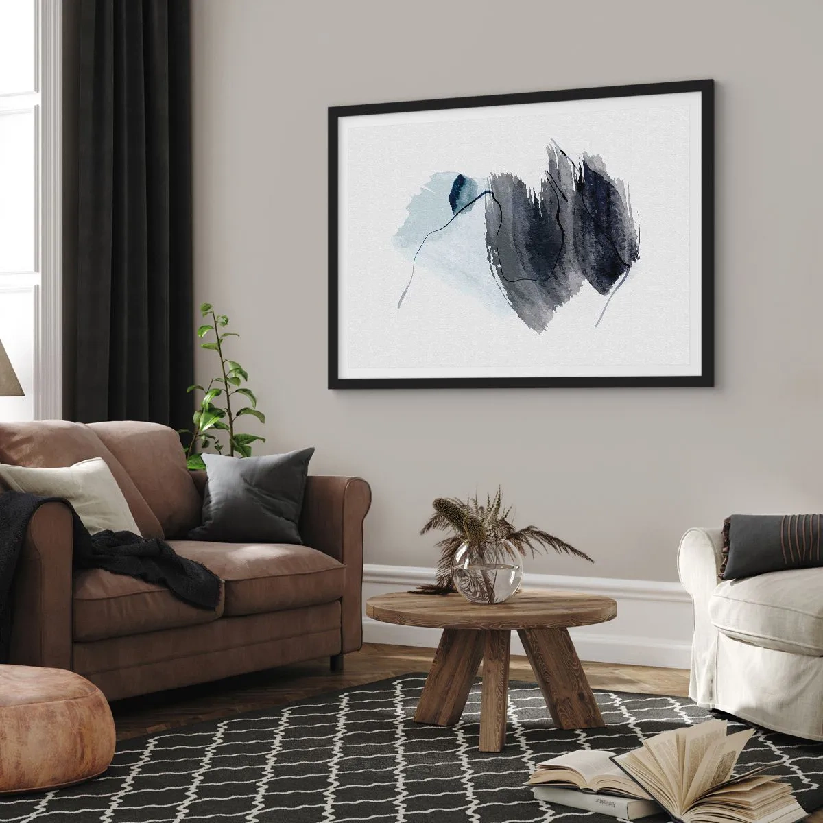 Plakát v černém rámu - Intenzita a pohyb - 100x70 cm