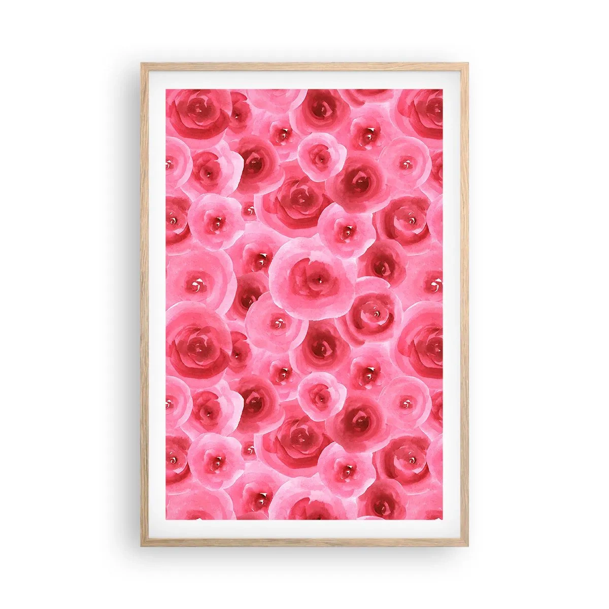 Plakát v rámu světlý dub - Růže dole i nahoře - 61x91 cm