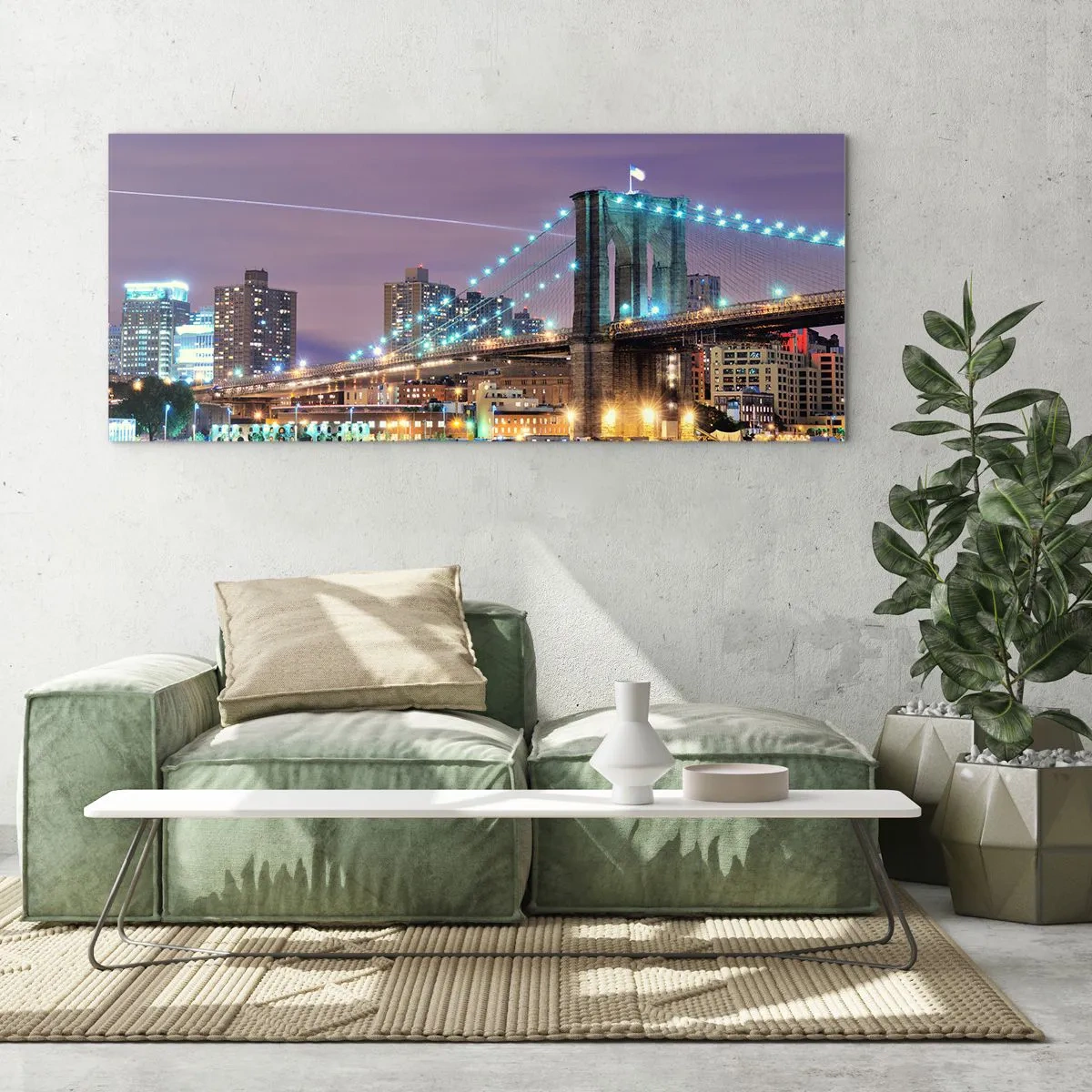 Obraz na skle - Po mnoho let Brooklynský most - 120x50 cm