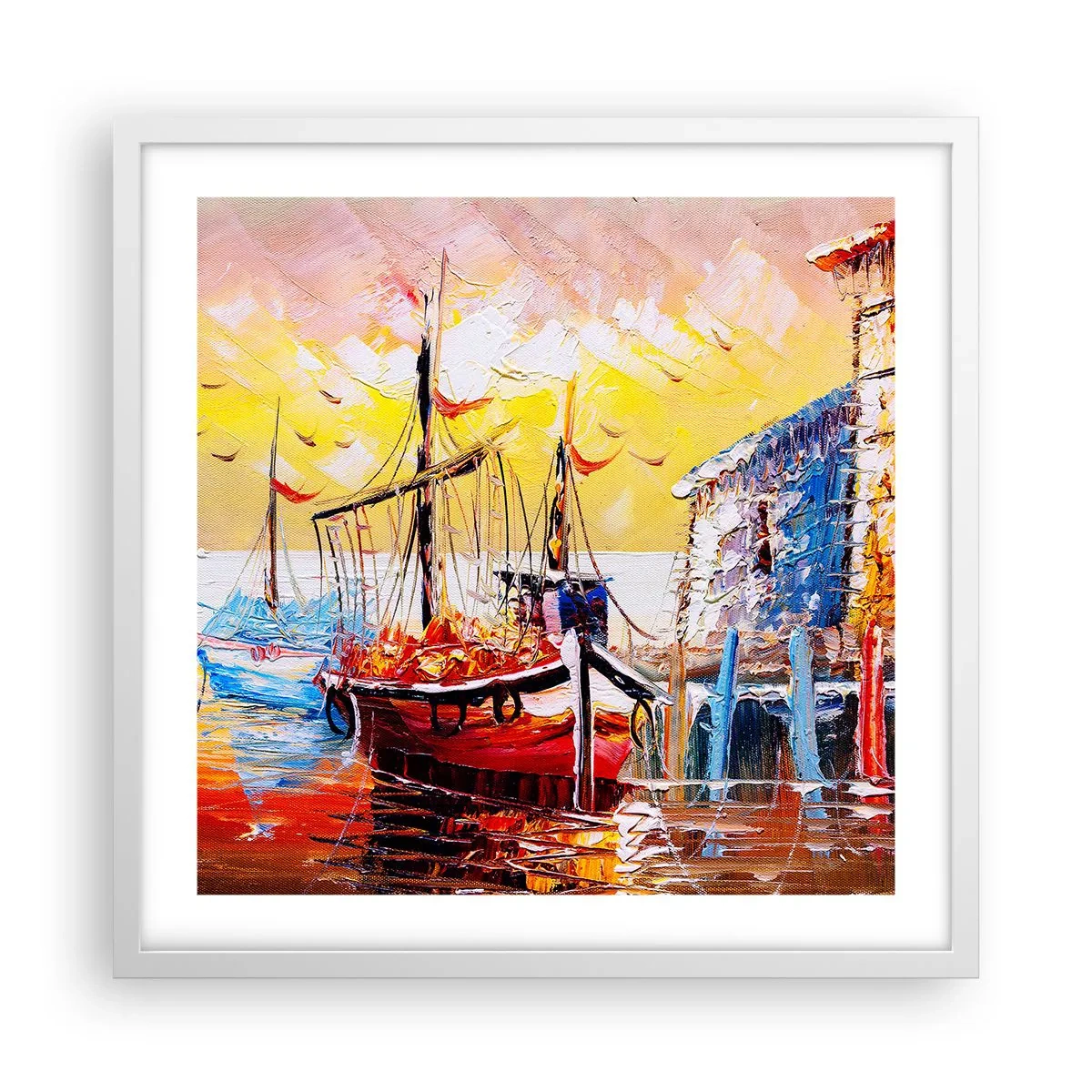 Plakát v bílém rámu - Šťastný návrat - 50x50 cm