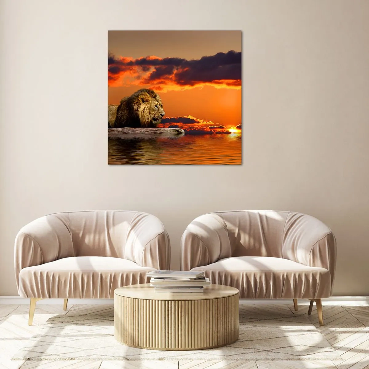 Obraz na skle - Král přírody - 40x40 cm