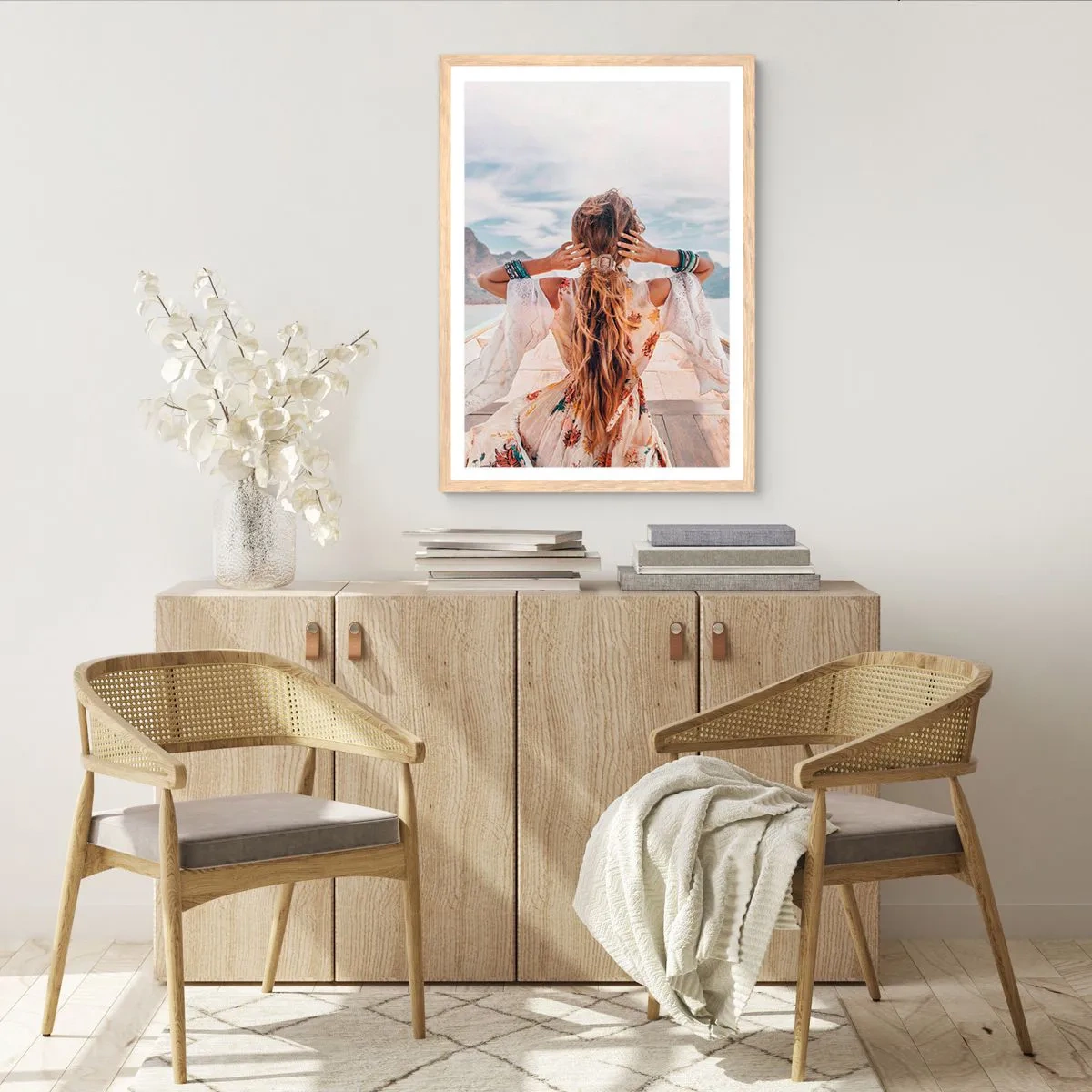 Plakát v rámu světlý dub - Na cestě ke štěstí - 30x40 cm