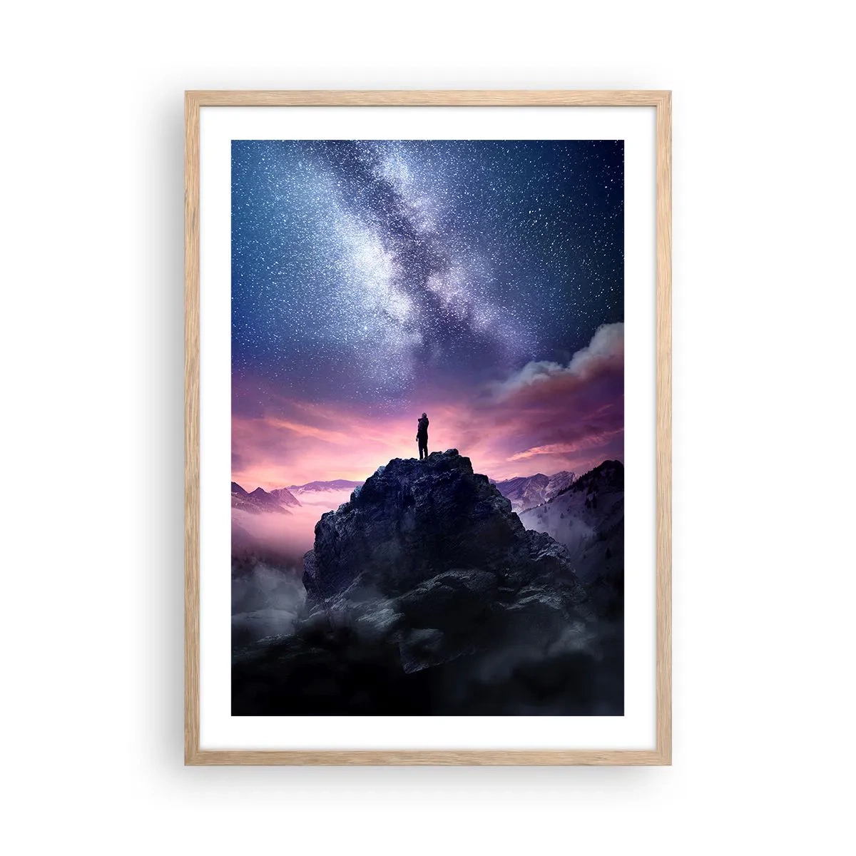Plakát v rámu světlý dub - A pocítil život - 50x70 cm
