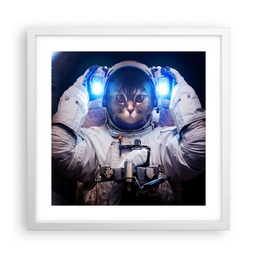 Plakát v bílém rámu - Houston, máte problém - 40x40 cm