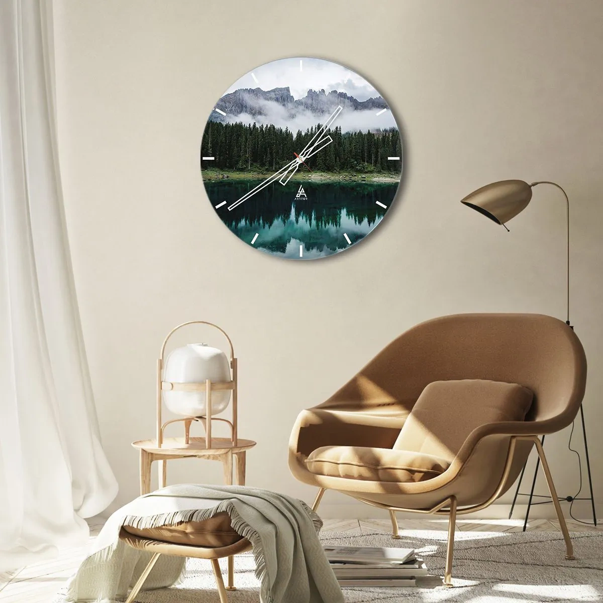 Nástěnné hodiny - Tiše, tiše, neprobuďme spící vodu…. - 40x40 cm