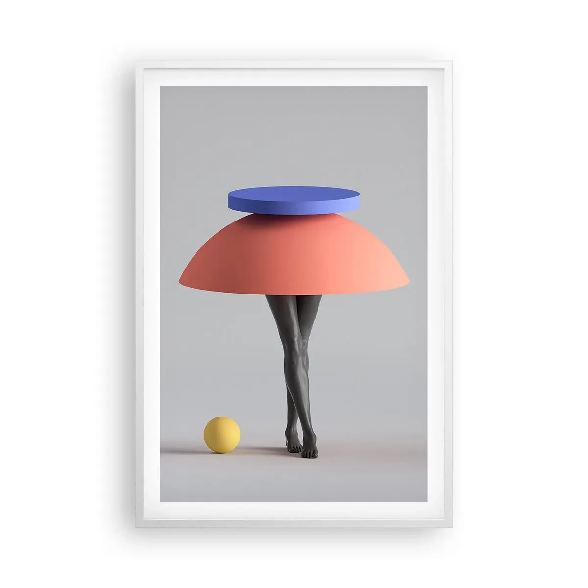 Plakát v bílém rámu - Surrealistická kompozice - 61x91 cm