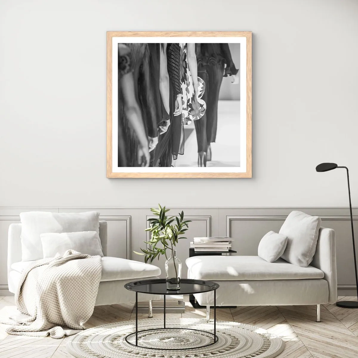 Plakát v rámu světlý dub - Stylový průvod - 60x60 cm