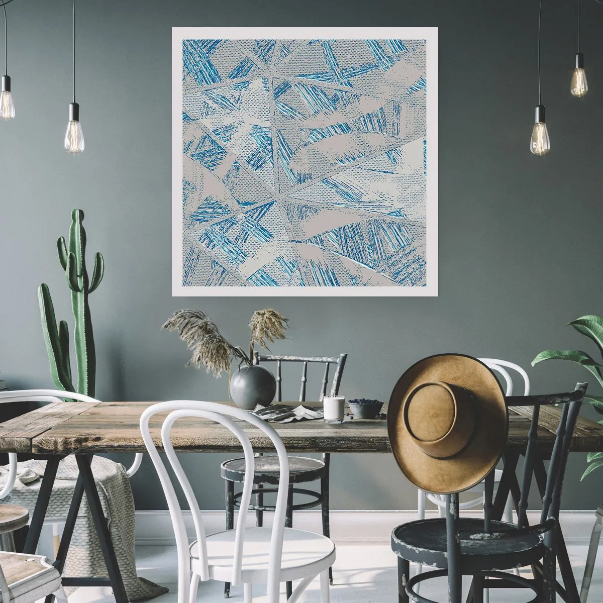 Plakát - V šedomodrém labyrintu - 60x60 cm