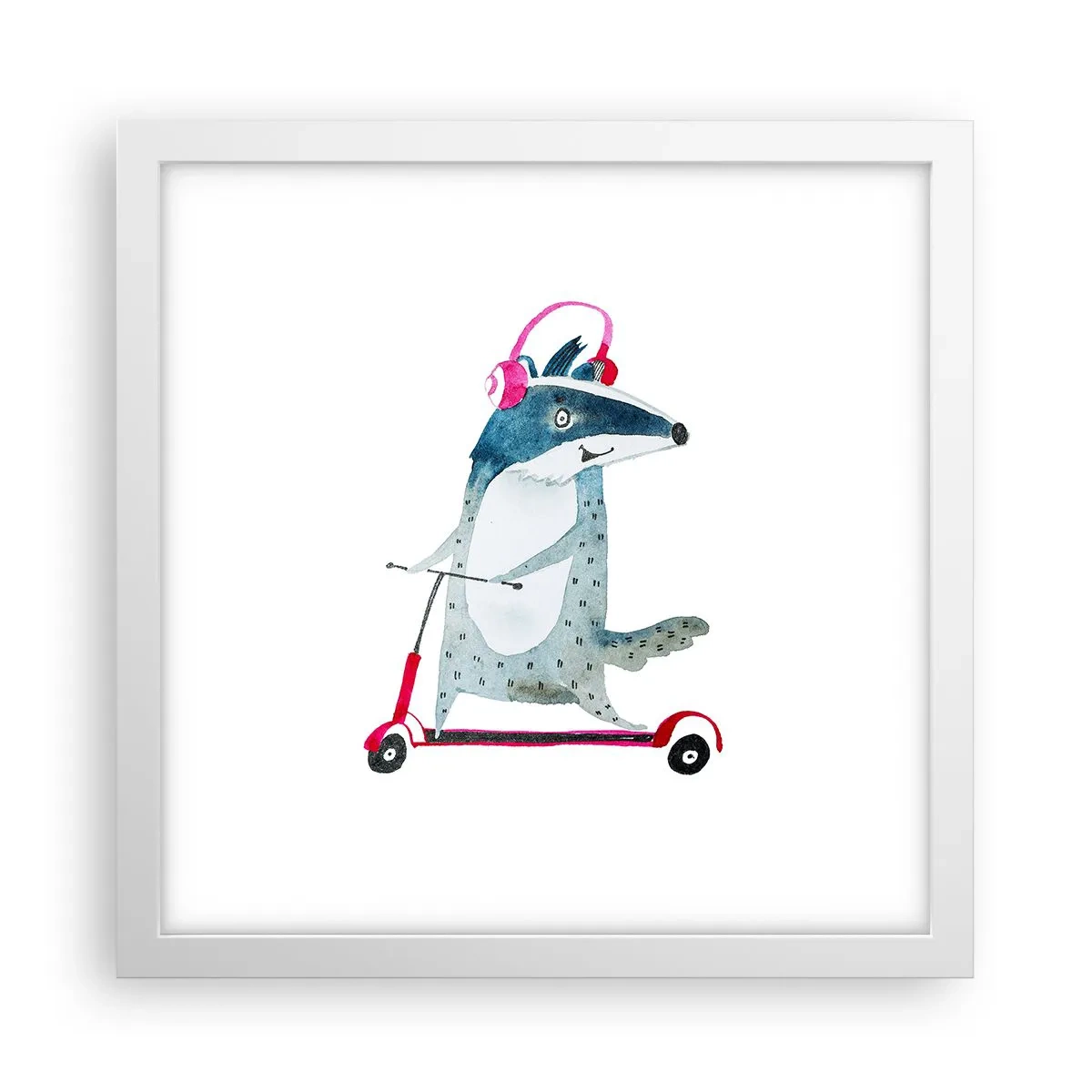 Plakát v bílém rámu - Jezevčí radosti - 30x30 cm